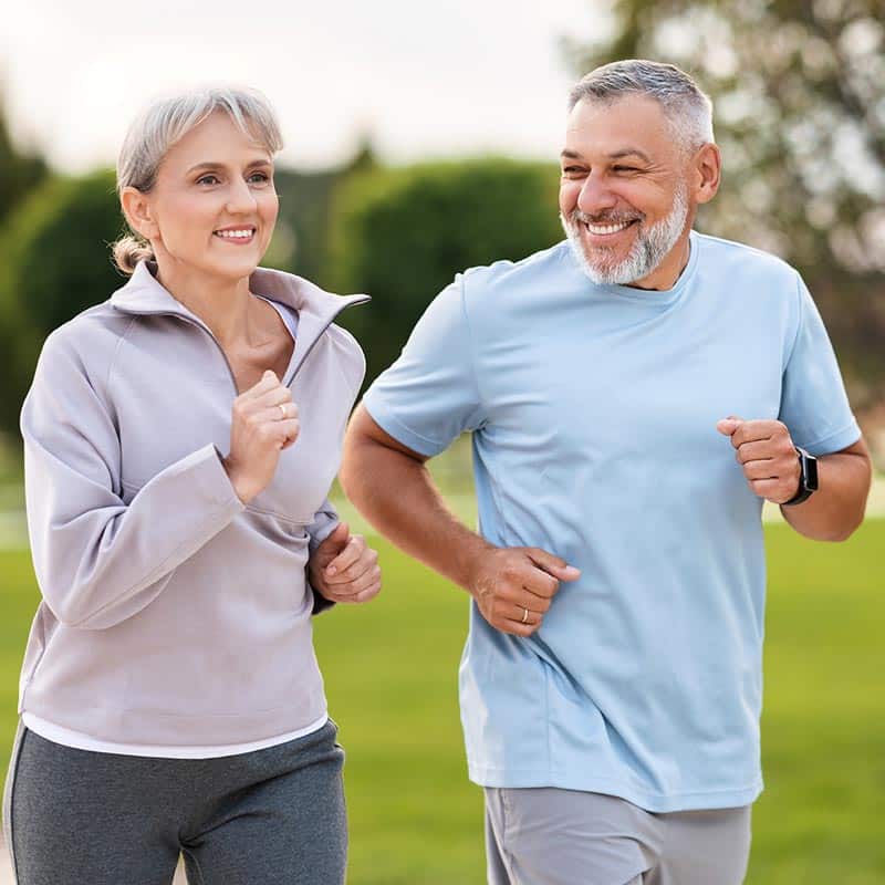 A couple jogging