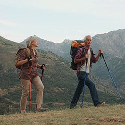 Couple hiking in the mountains