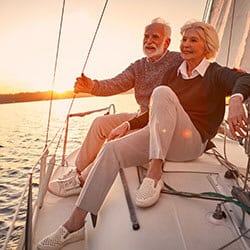 Couple on a sail boat